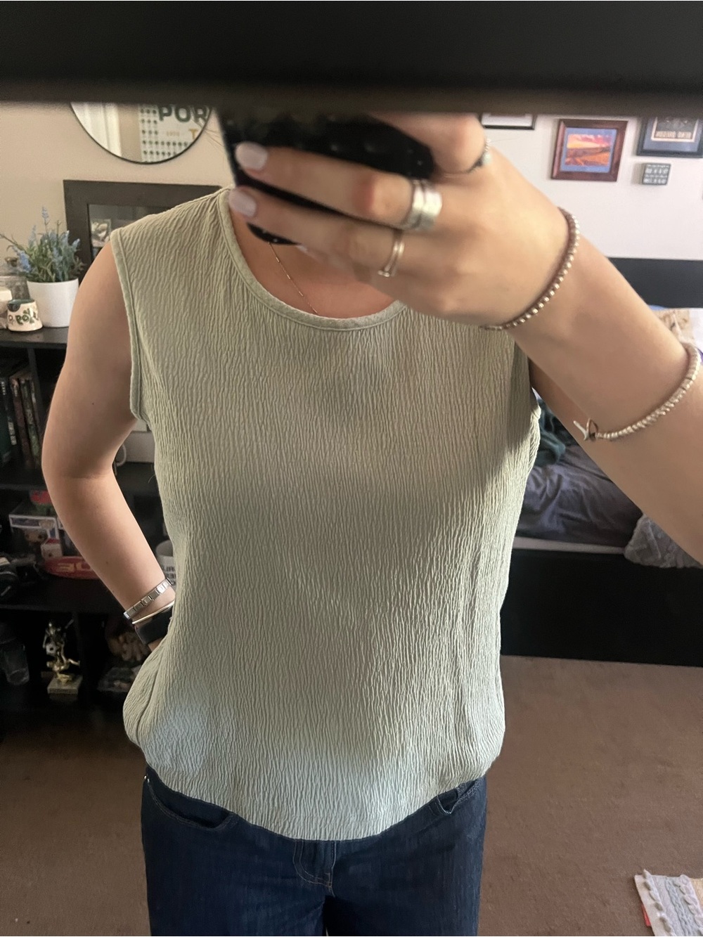 Vintage sage green tank top